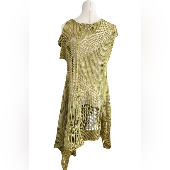 Vintage , Olive Green Knit Swim Cover-Up 
100% Linen - Picture 4 of 7